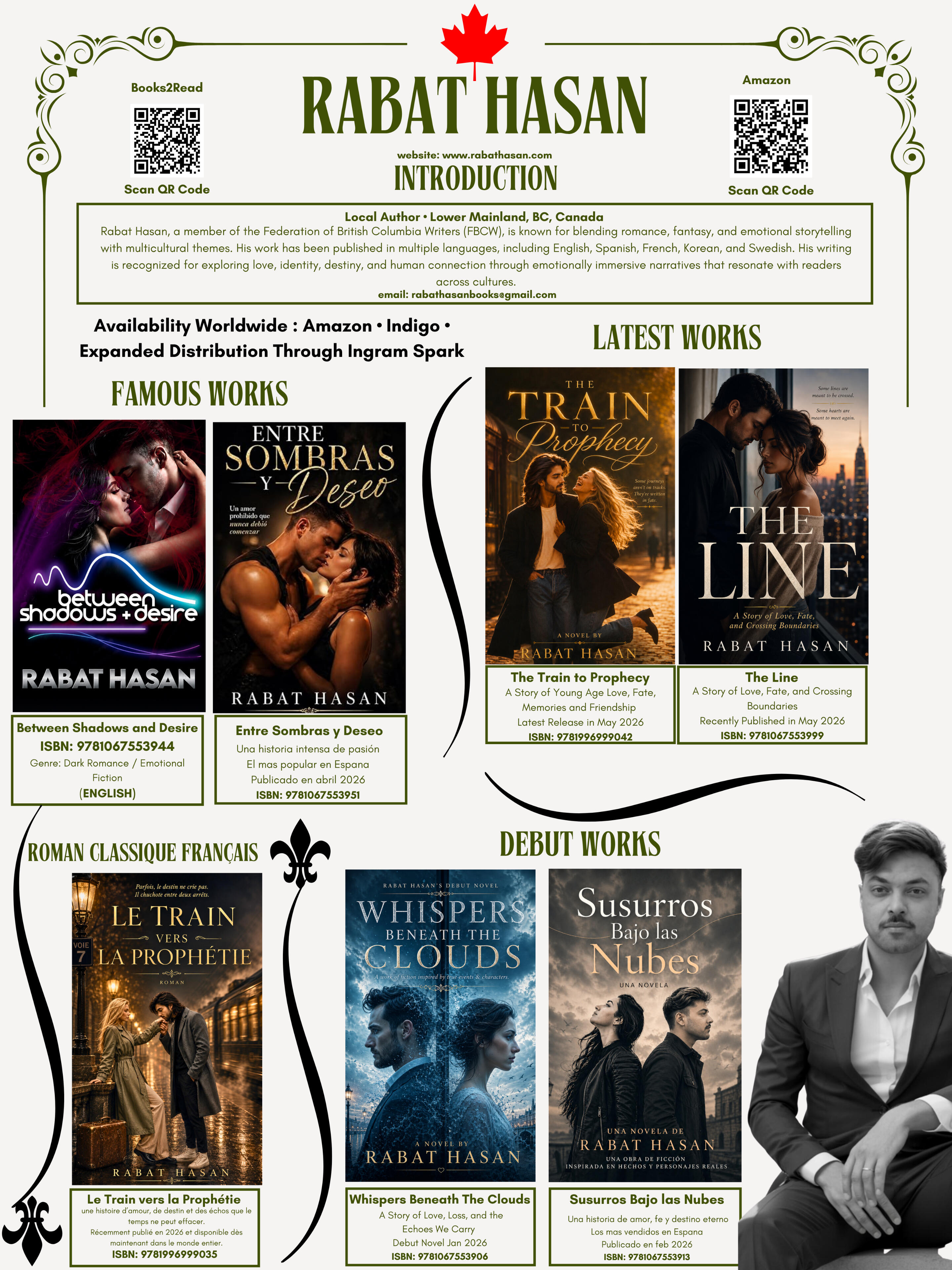 Rabat Hasan | Books Collection Discover the literary world of Rabat Hasan โ author of contemporary romance, dark romance, fantasy, and emotionally driven fiction. Explore multilingual books available in English, Spanish, Korean, and Swedish through Amazon and expanded global distributio